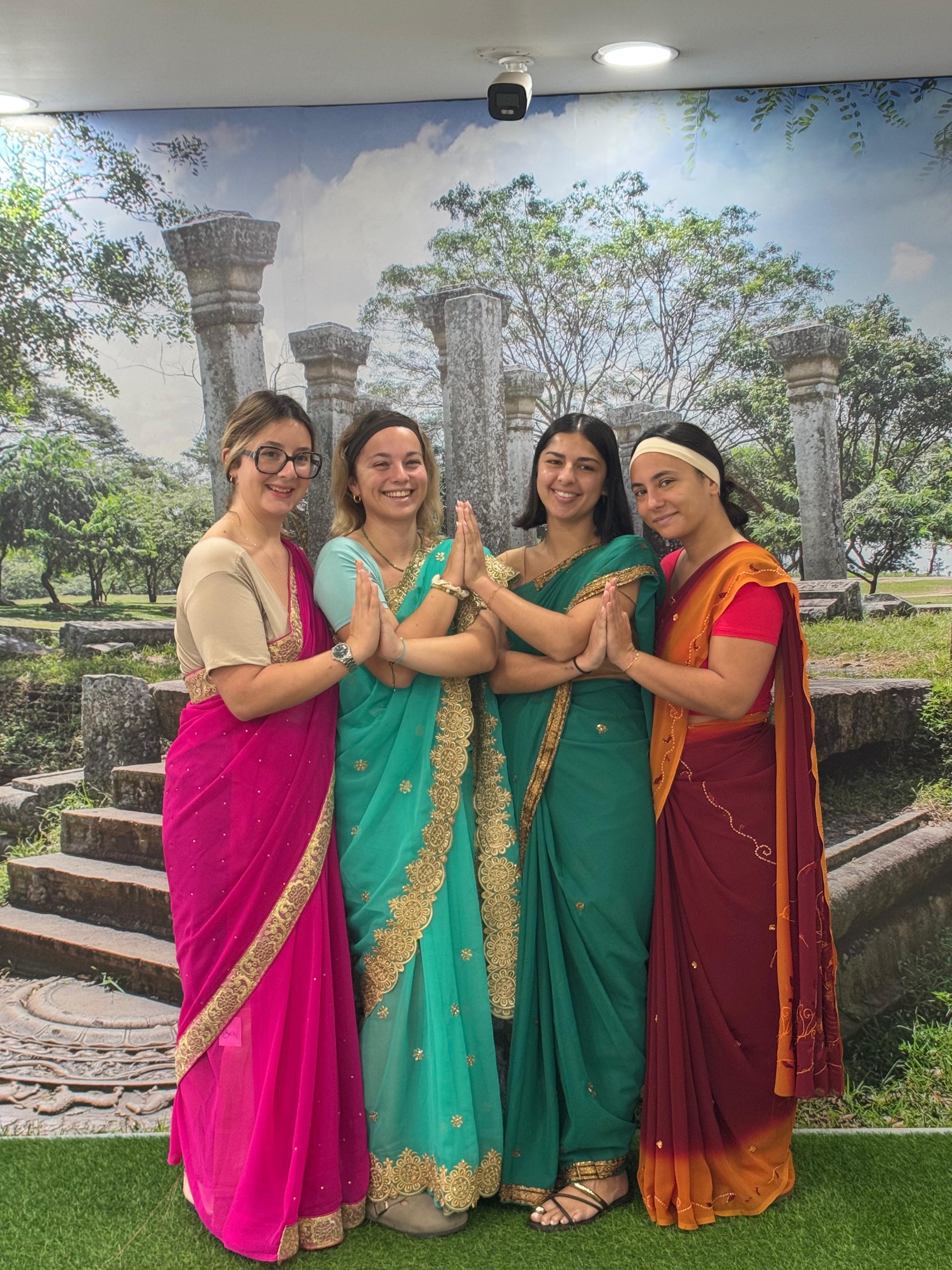 Volunteers in Local ladies Dresses